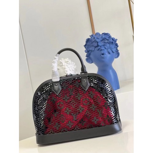 Louis Vuitton Cuir de veau verni Alma PM M20355 Noir