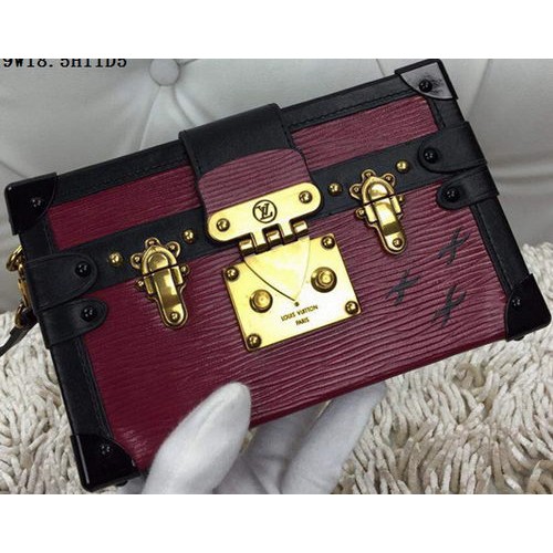 Sac Louis Vuitton Petite Malle Epi Cuir M94219 Bordeaux