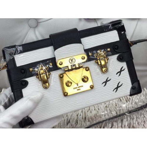 Sac Louis Vuitton Petite Malle Epi Cuir M94219 Blanc