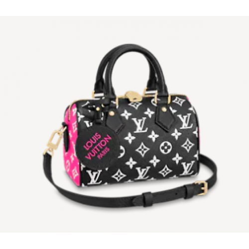 Louis Vuitton SPEEDY BANDOULIERE 20 M46088 Noir Blanc Rose