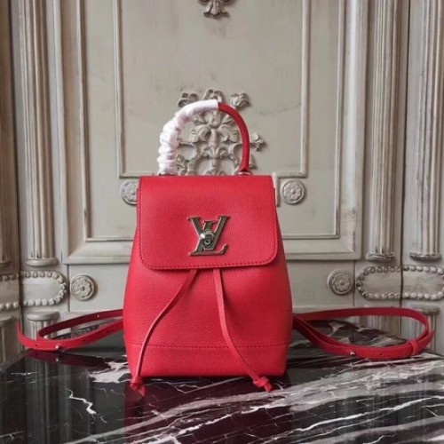 Louis Vuitton Veau Souple LOCKME SAC À DOS MINI M54573 Rouge
