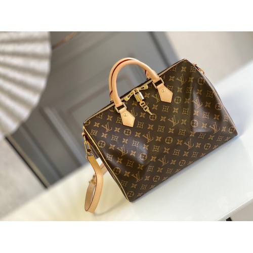 Louis Vuitton Speedy 35 Sac bandoulière en cuir d'origine M40392