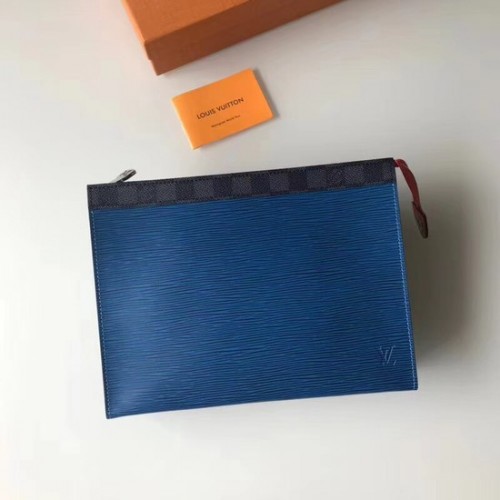 Louis Vuitton Split Pochette Voyage EPI Cuir M67736 bleu
