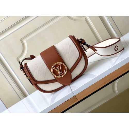 Louis Vuitton Taurillongarniture en cuir et toile M59446 marron