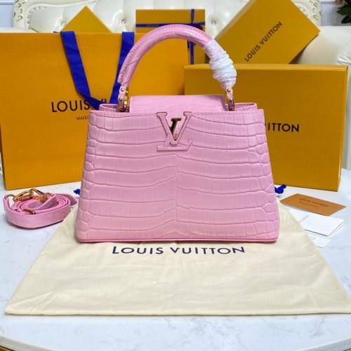 Louis Vuitton cuir de crocodile CAPUCINES BB M81190 rose