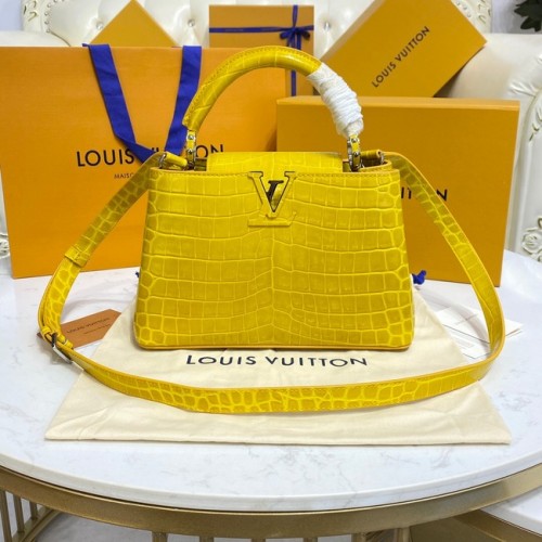 Louis Vuitton cuir de crocodile CAPUCINES BB M81190 jaune