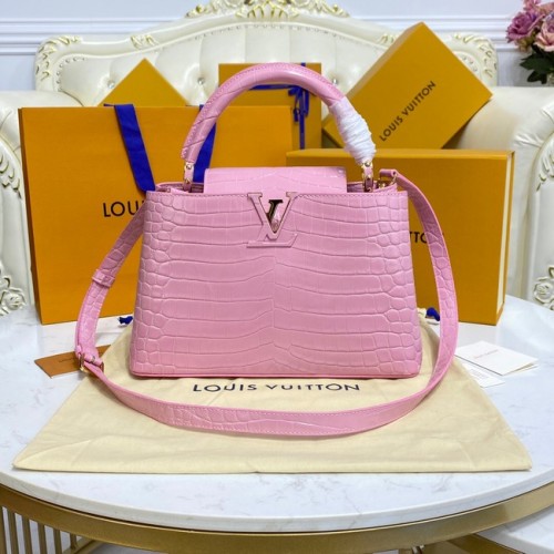 Louis Vuitton cuir de crocodile CAPUCINES M48866 rose
