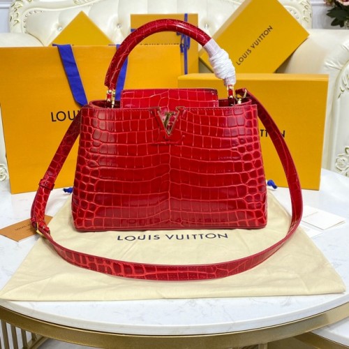 Louis Vuitton cuir de crocodile CAPUCINES M48866 rouge