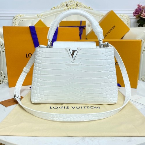 Louis Vuitton cuir de crocodile CAPUCINES M48866 blanc