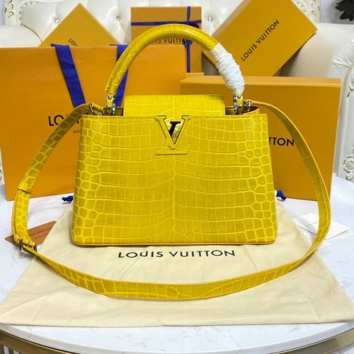 Louis Vuitton cuir de crocodile CAPUCINES M48866 jaune
