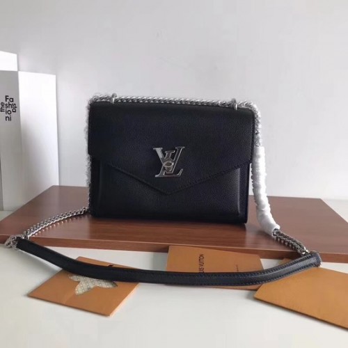 Louis Vuitton Sac de soirée en cuir d'origine Pochette Love Note MYLOCKME BB M51418 noir