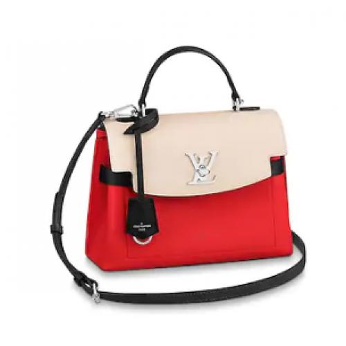 Louis vuitton original LOCKME EVER BB M53937 Kabuki Rouge&Quartz Blanc&Noir