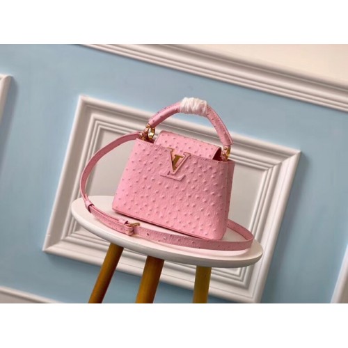Louis vuitton original motif Autruche CAPUCINES Mini M44611 Eau de Rose