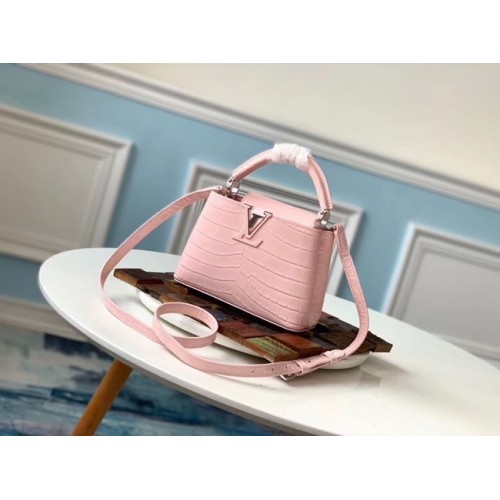 Louis vuitton original crocodile CAPUCINES Mini M93163 rose