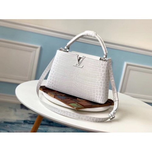Louis vuitton original crocodile CAPUCINES PM M53665 crème