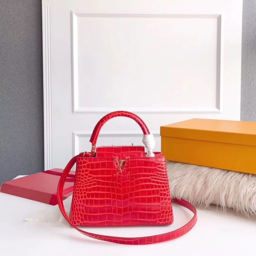 Louis vuitton original crocodile CAPUCINES PM M94587 rouge