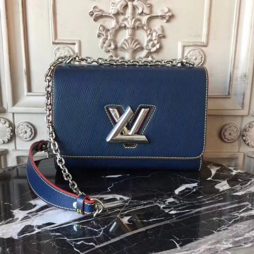 Louis vuitton original cuir épi TWIST MM M50332 bleu foncé