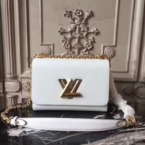 Louis vuitton original cuir épi TWIST MM M50332 blanc
