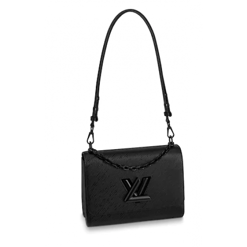 Cuir épi original Louis Vuitton TWIST MM M53236 noir