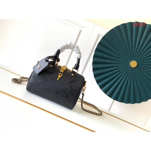 Louis vuitton cuir d'origine SPEEDY 20 Monogram Empreinte mini m42397 noir