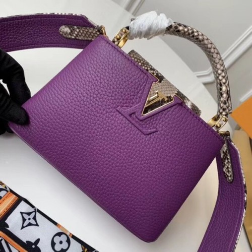 Cuir de taurillon original Louis Vuitton Capucines Mini N95509 violet