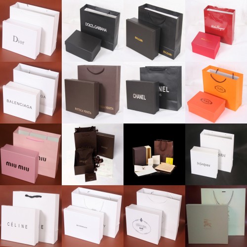 Paquet de chaussures de sac de luxe (boîte, sac en papier, reçu)