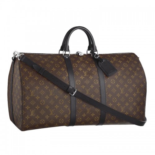 Louis Vuitton Monogram Macassar Toile Keepall 55 Strap M56714
