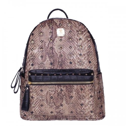 MCM Armour Medium Sac à dos en cuir de serpent MC2095 Marron