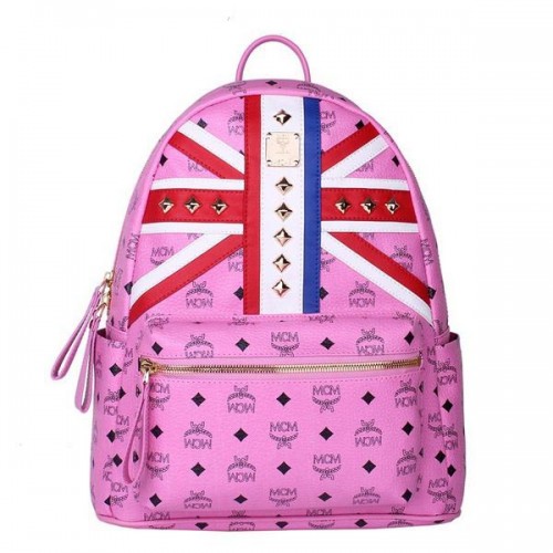 MCM Medium Drapeau du Royaume-Uni Sac à dos MC5173 Rosy