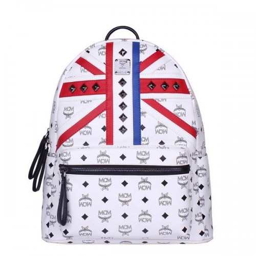 MCM Medium Drapeau du Royaume-Uni Sac à Dos MC5173 Blanc