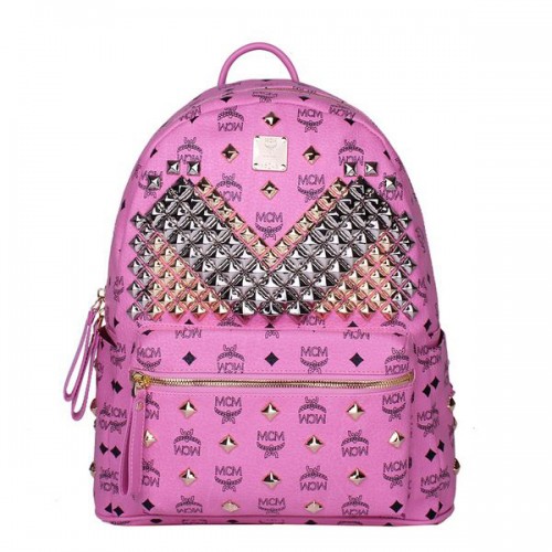 MCM Sac à dos à clous avant Stark Medium MC4238 Rosy