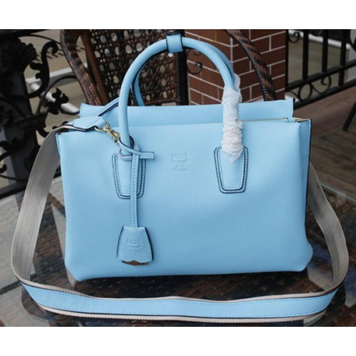 MCM Milla Tote Bag Cuir de vachette MCM1180 Bleu clair