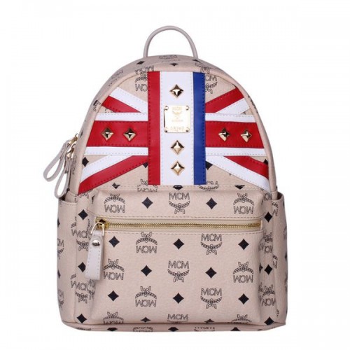 MCM Petit Drapeau du Royaume-Uni Sac à Dos MC5173S Beige