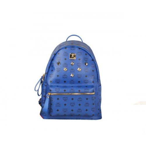 MCM Stark Sac à Dos Jumbo en Cuir de Veau 8006 Bleu