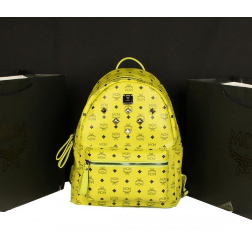 MCM Stark Sac à Dos Jumbo en Cuir de Veau 8006 Citron
