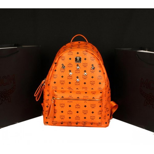 MCM Stark Sac à Dos Jumbo en Cuir de Veau 8006 Orange