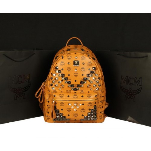 MCM Stark Sac à Dos Jumbo en Cuir de Veau 8100 Camel