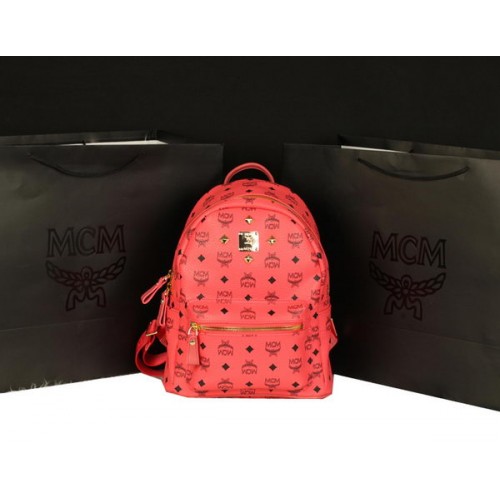 MCM Stark Sac à Dos Large en Cuir de Veau 8004 Rose Clair