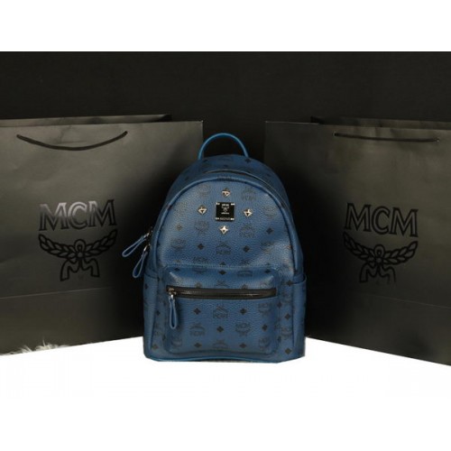 MCM Stark Sac à Dos Large en Cuir de Veau 8004 RoyalBlue