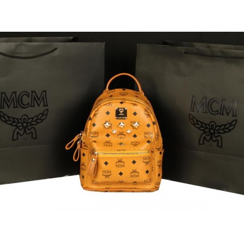 MCM Stark Sac à Dos Moyen en Cuir de Veau 8003 Camel