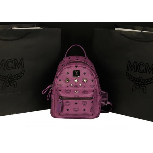 MCM Stark Sac à Dos Moyen en Cuir de Veau 8003 Violet