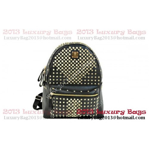 Sac à Dos MCM Stark en Cuir Grainé Noir