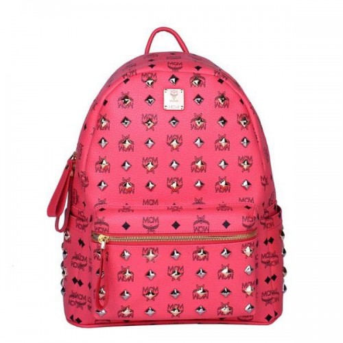 MCM Stark Clouté Moyen Sac À Dos MC2089 Rouge Clair
