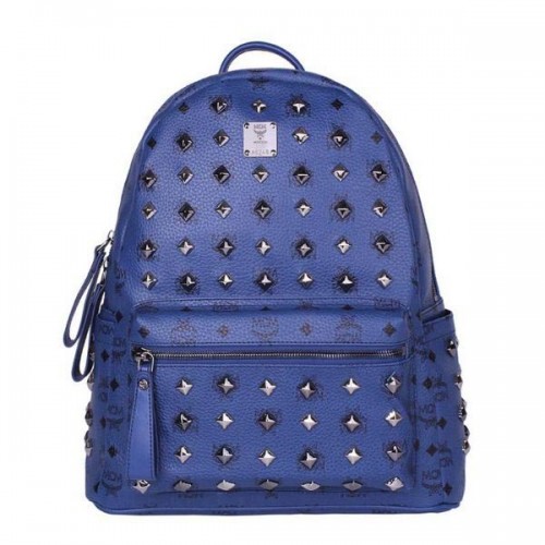 MCM Stark Sac à Dos Moyen Clouté MC2089 Royal