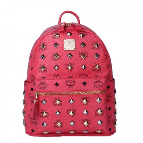 MCM Stark Petit Sac à Dos Clouté MC2089S Rouge Clair