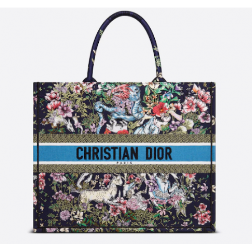 MEDIUM DIOR BOOK TOTE Broderie D-Constellation Bleu Multicolore M1296ZRUV-5
