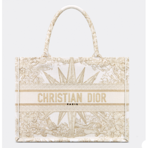 MEDIUM DIOR BOOK TOTE Broderie Dior Reve dInfini avec fil métallique doré M1296Z