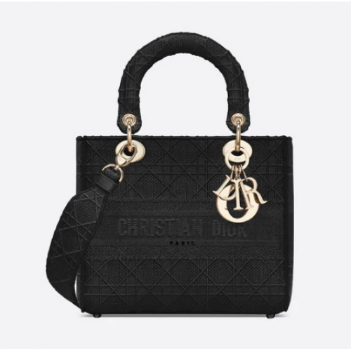 SAC FEMME MOYEN D-LITE Broderie Cannage M0565OREY noir