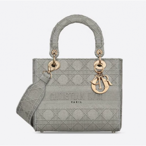 SAC FEMME MOYEN D-LITE Broderie Cannage M0565OREY gris