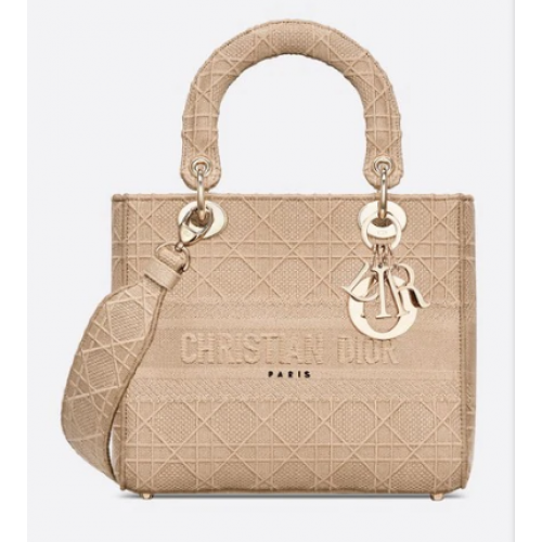 SAC FEMME MOYEN D-LITE Broderie Cannage M0565OREY Beige